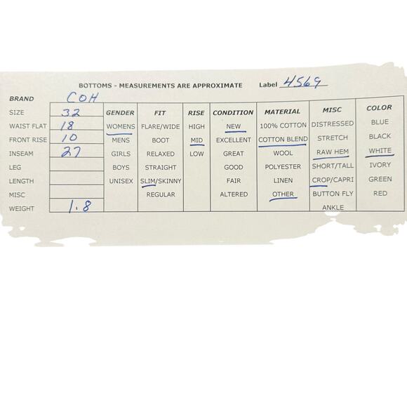 NWT Citizens of Humanity Ella Mid Rise Cropped Jeans Moonglow White Size 32 - Picture 15 of 15